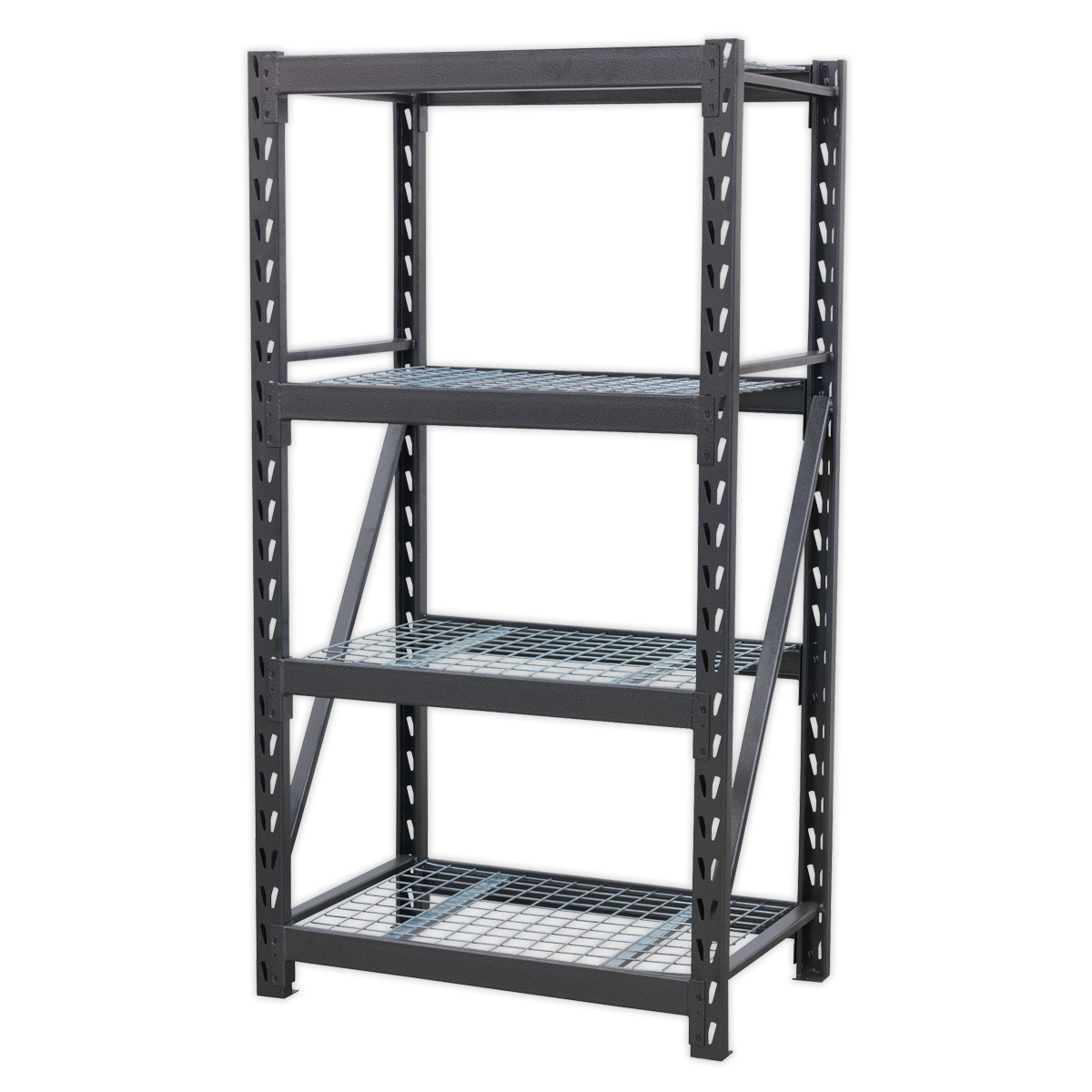 Sealey Heavy-Duty Racking Unit with 4 Mesh Shelves - 640kg Capacity Per Level AP6372
