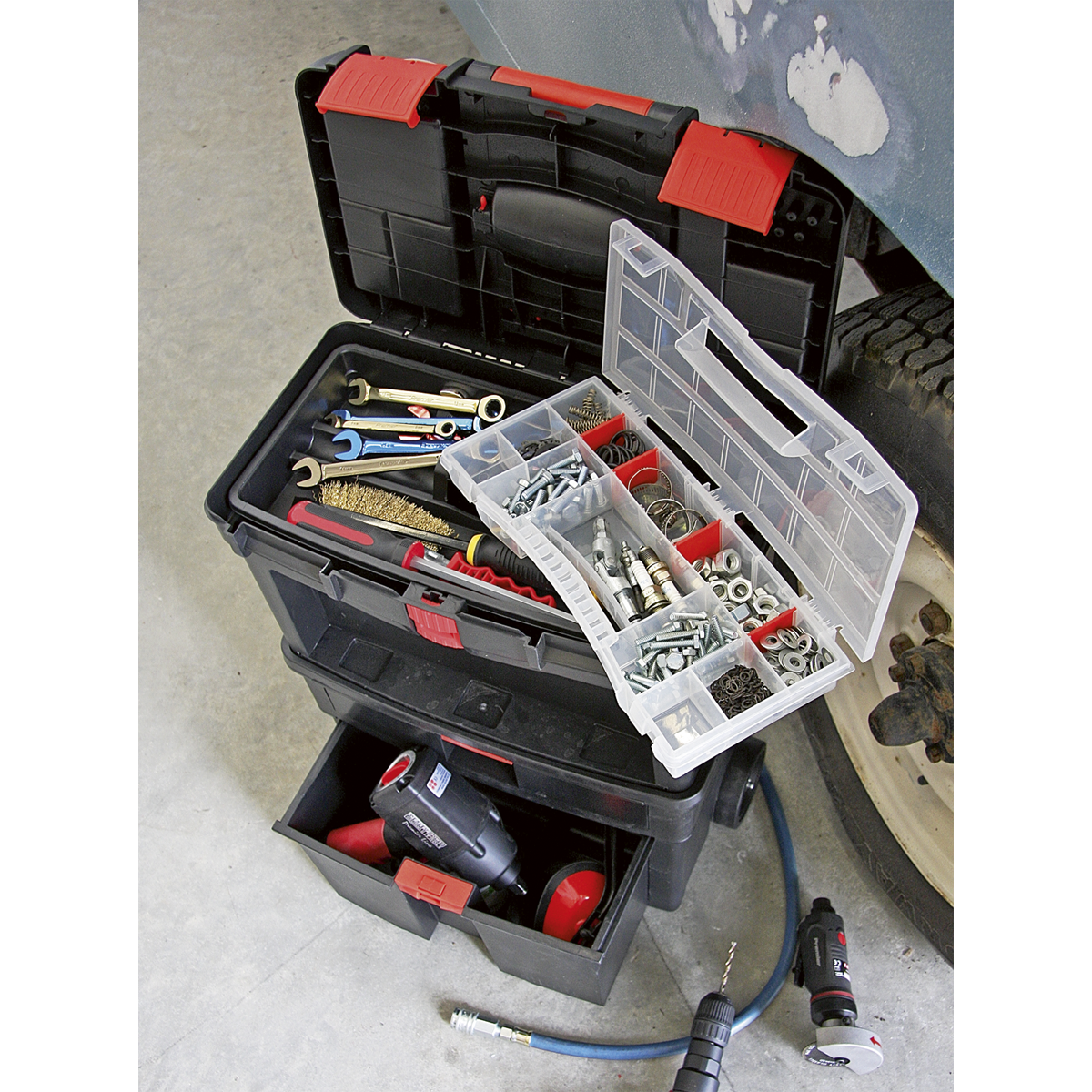 Sealey Mobile Toolbox with Tote Tray & Removable Storage Box AP850