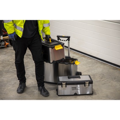 Sealey 3 Compartment Mobile Stainless Steel/Composite Toolbox AP855