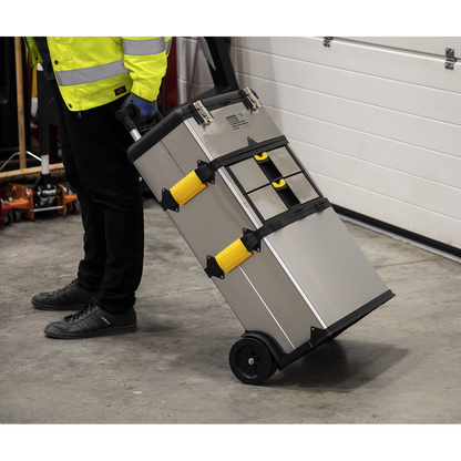 Sealey 3 Compartment Mobile Stainless Steel/Composite Toolbox AP855
