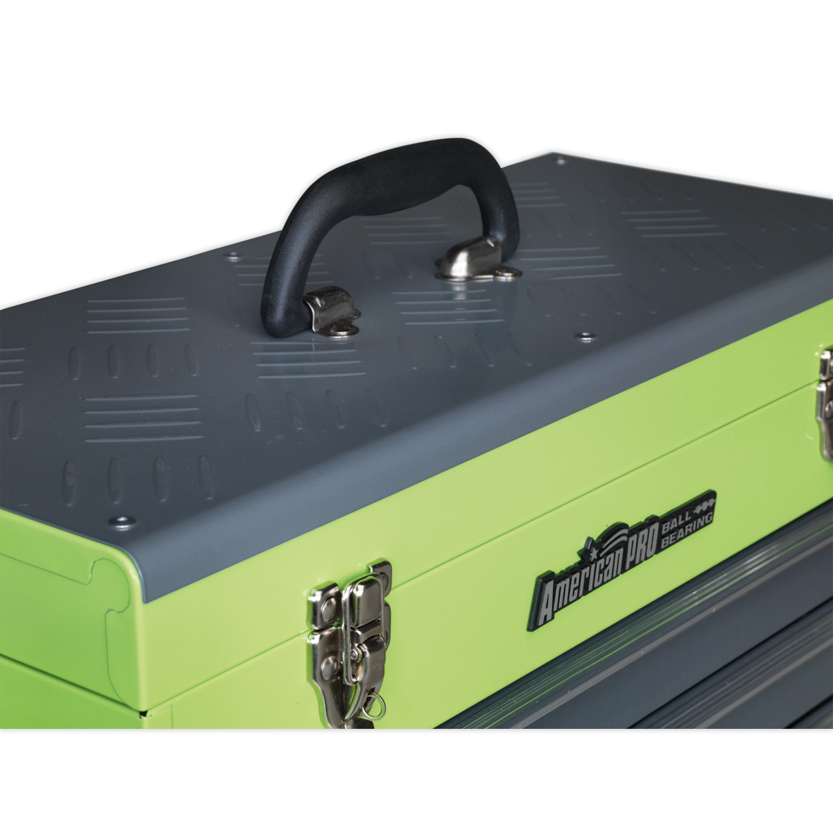 Sealey 3 Drawer Portable Tool Chest with Ball-Bearing Slides - Hi-Vis Green/Grey AP9243BBHV