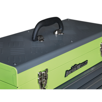 Sealey 3 Drawer Portable Tool Chest with Ball-Bearing Slides - Hi-Vis Green/Grey AP9243BBHV
