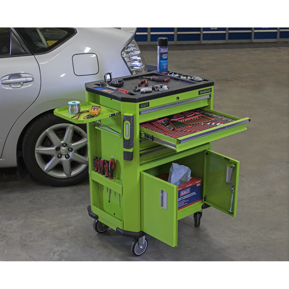 Sealey 4 Drawer & 2 Door Cupboard Tool Trolley AP980MTHV
