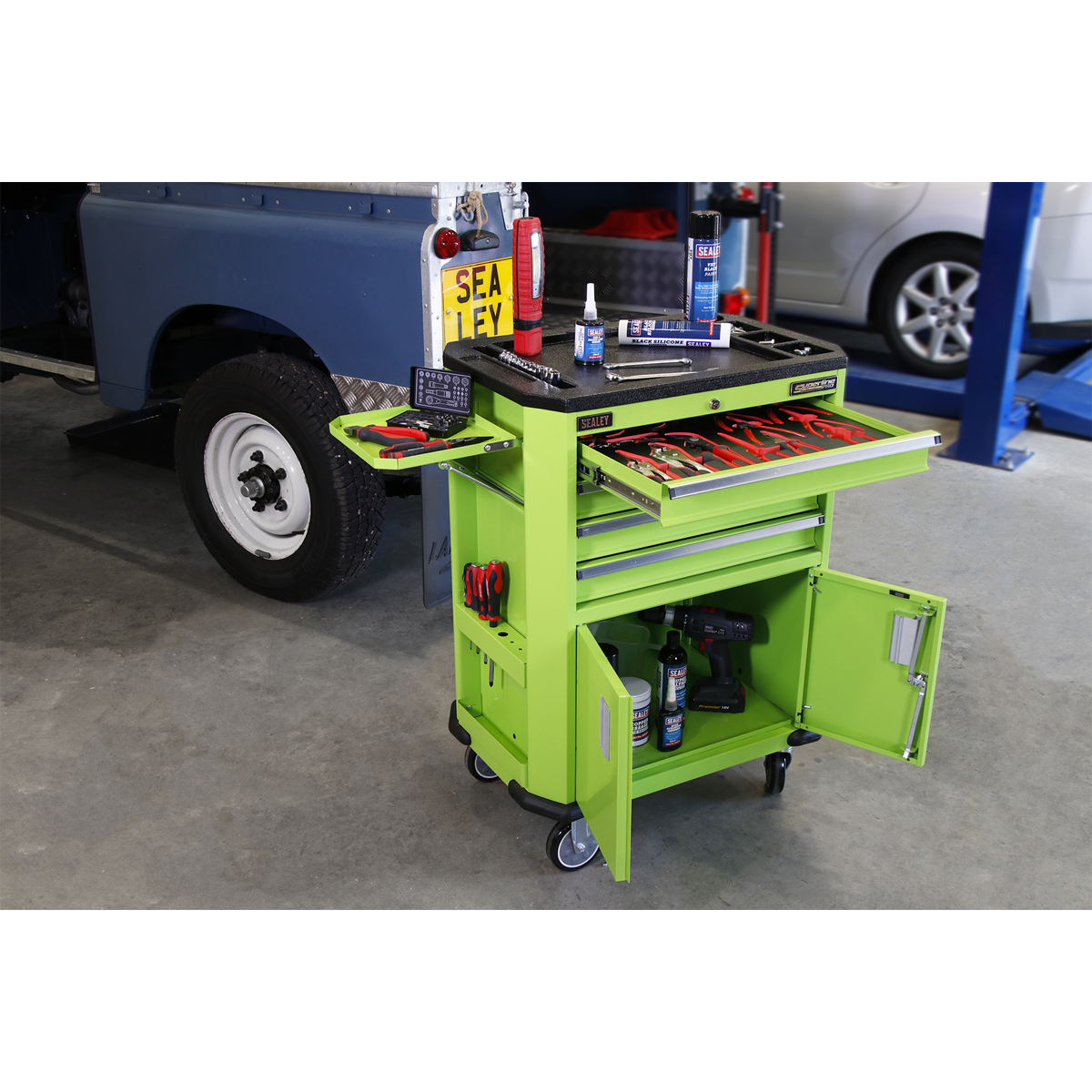Sealey 4 Drawer & 2 Door Cupboard Tool Trolley AP980MTHV