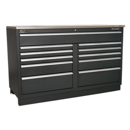 Sealey 11 Drawer 1550mm Heavy-Duty Modular Floor Cabinet APMS04