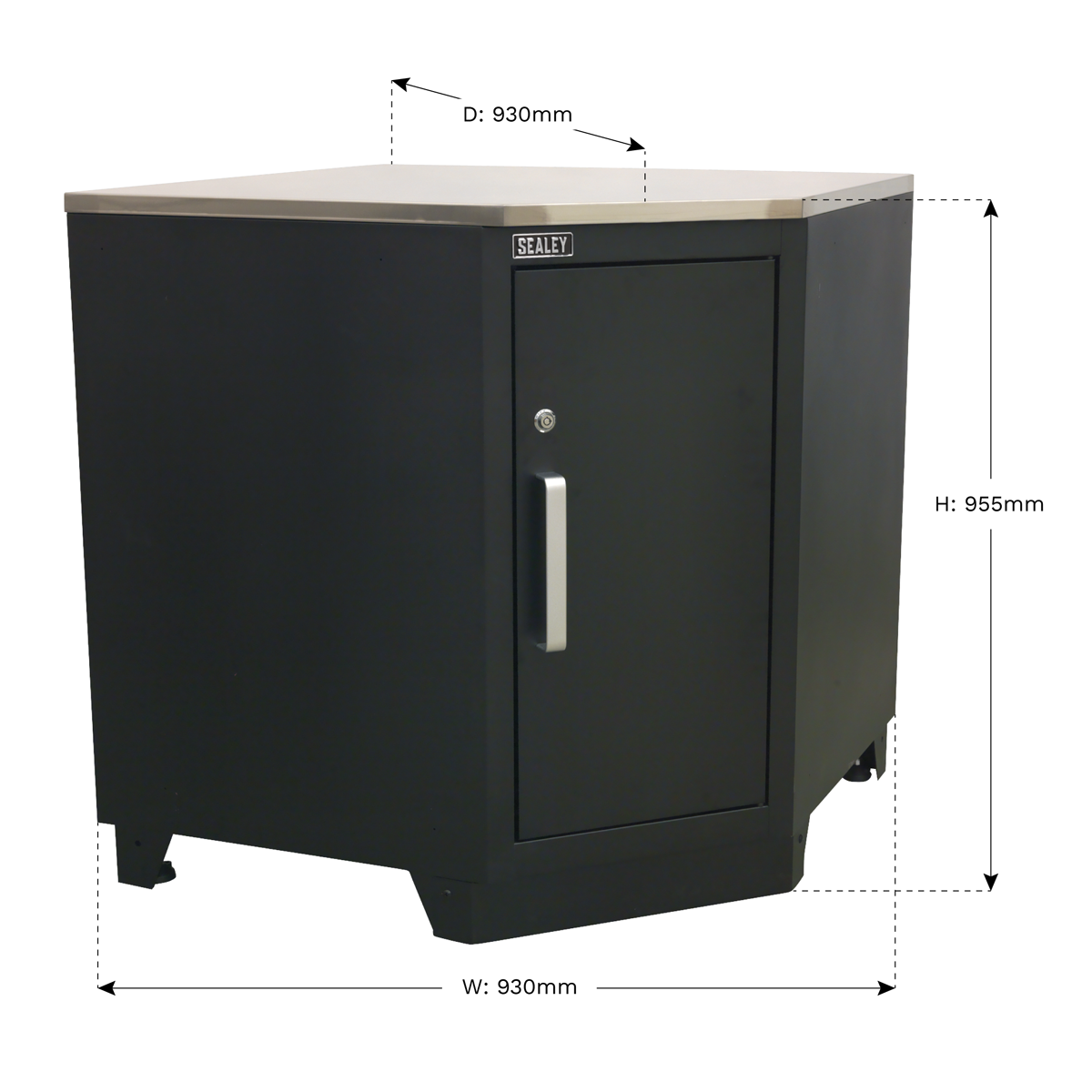 Sealey 930mm Heavy-Duty Modular Corner Floor Cabinet APMS15