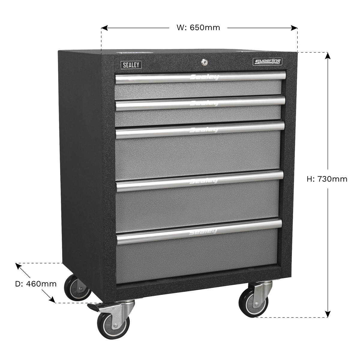Sealey 650mm 5 Drawer Modular Mobile Cabinet APMS58