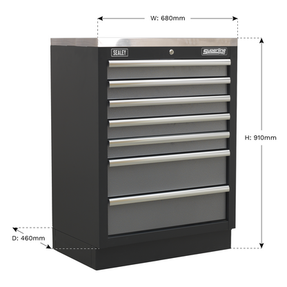 Sealey 680mm Modular 7 Drawer Floor Cabinet APMS62