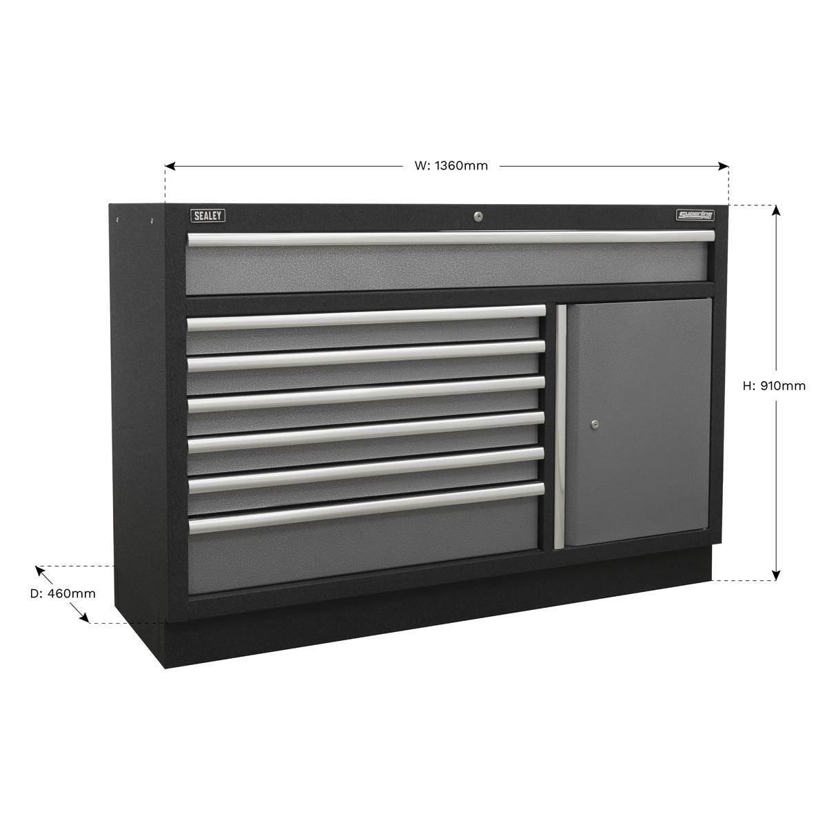Sealey 1360mm 7 Drawer Modular Floor Cabinet APMS64