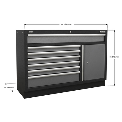 Sealey 1360mm 7 Drawer Modular Floor Cabinet APMS64