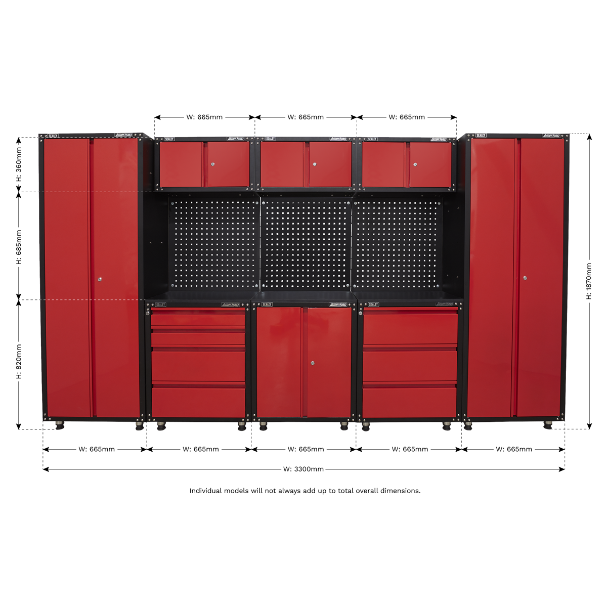 Sealey American PRO® 3.3m Storage System APMS80COMBO1