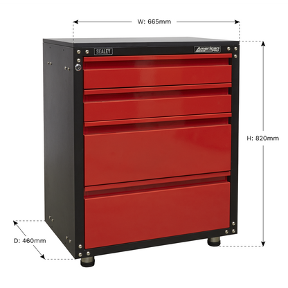 Sealey 665mm Modular 4 Drawer Cabinet with Worktop APMS84