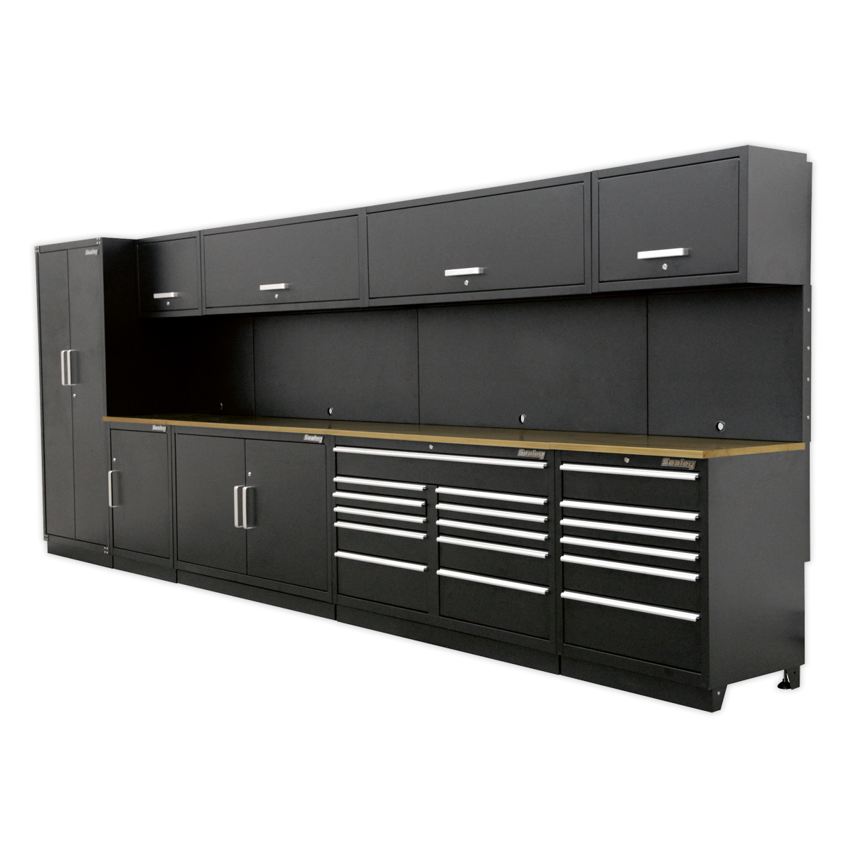 Sealey Premier 5.6m Storage System - Oak Worktop APMSOAK