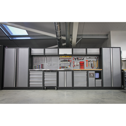 Sealey Superline Pro 4.9m Storage System - Wood Worktop APMSSTACK01W