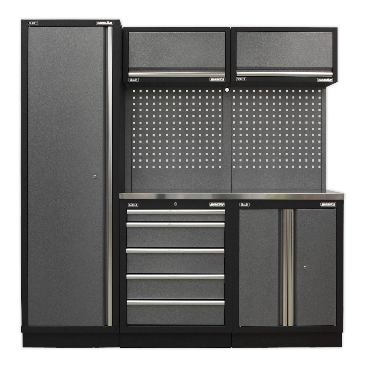 Sealey Superline Pro 2.0m Storage System - Stainless Worktop APMSSTACK02SS