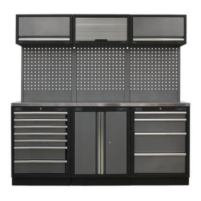 Sealey Superline Pro 2.0m Storage System - Stainless Worktop APMSSTACK07SS