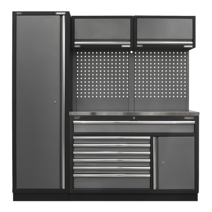 Sealey Superline Pro 1.96m Storage System - Stainless Steel Worktop APMSSTACK09SS