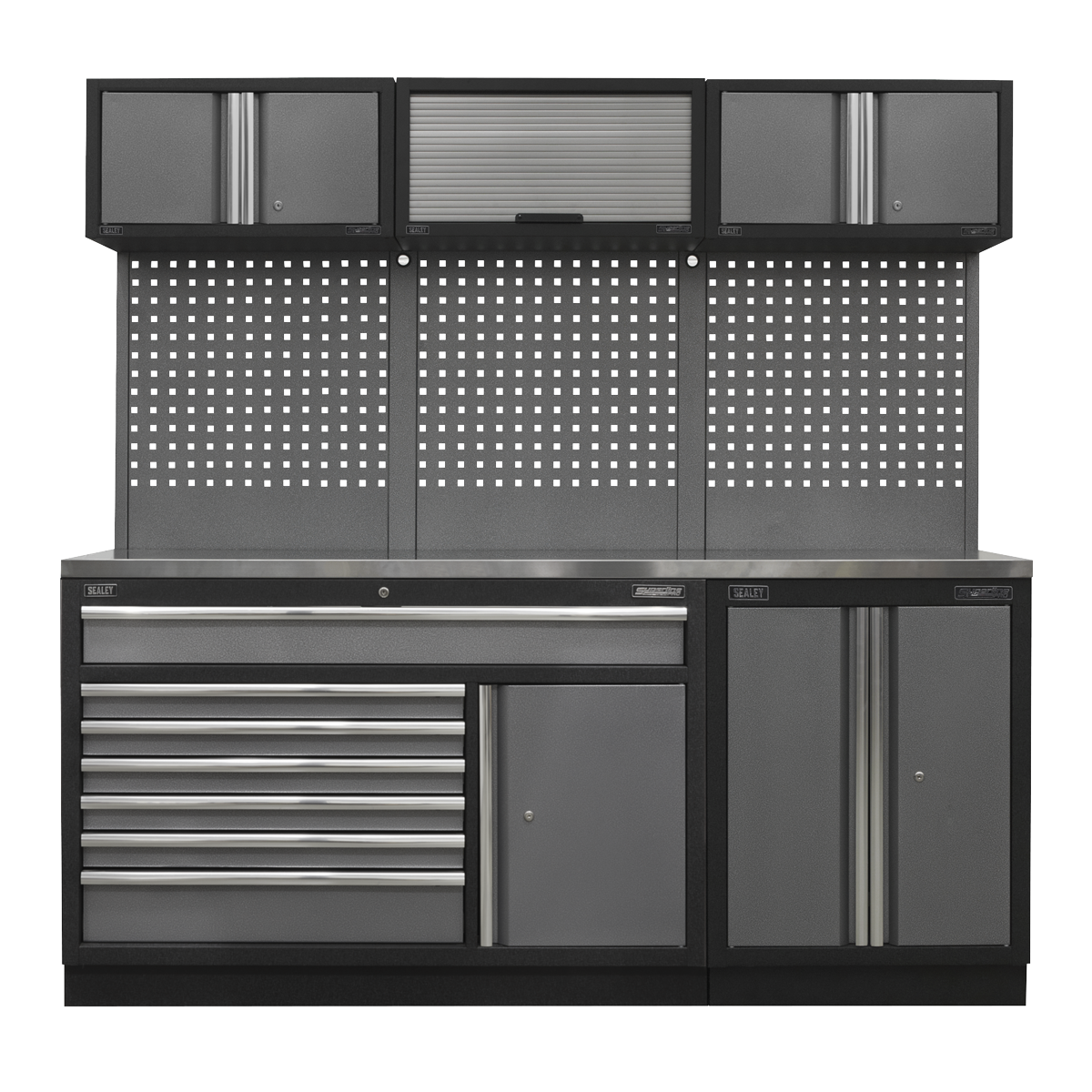Sealey Superline Pro 2.04m Storage System - Stainless Steel Worktop APMSSTACK11SS