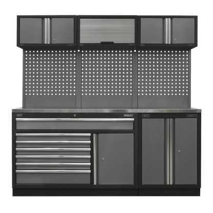 Sealey Superline Pro 2.04m Storage System - Stainless Steel Worktop APMSSTACK11SS