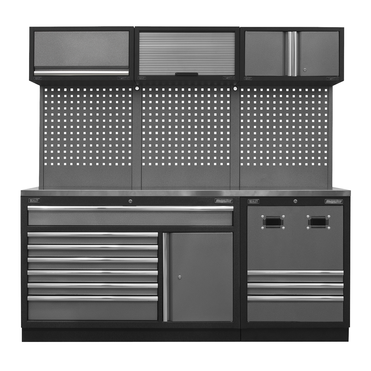 Sealey Modular Storage System Combo - Stainless Steel Worktop APMSSTACK14SS