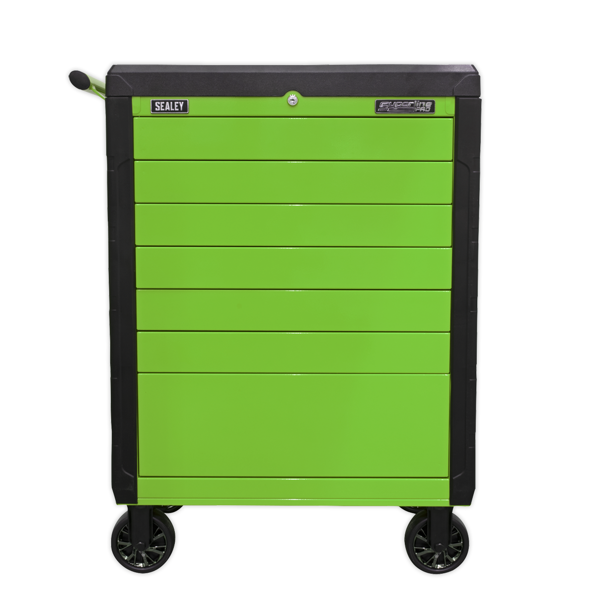 Sealey 7 Drawer Push-To-Open Rollcab Hi-Vis Green APPD7G