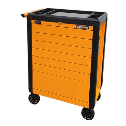 Sealey 7 Drawer Push-To-Open Rollcab Hi-Vis Orange APPD7O
