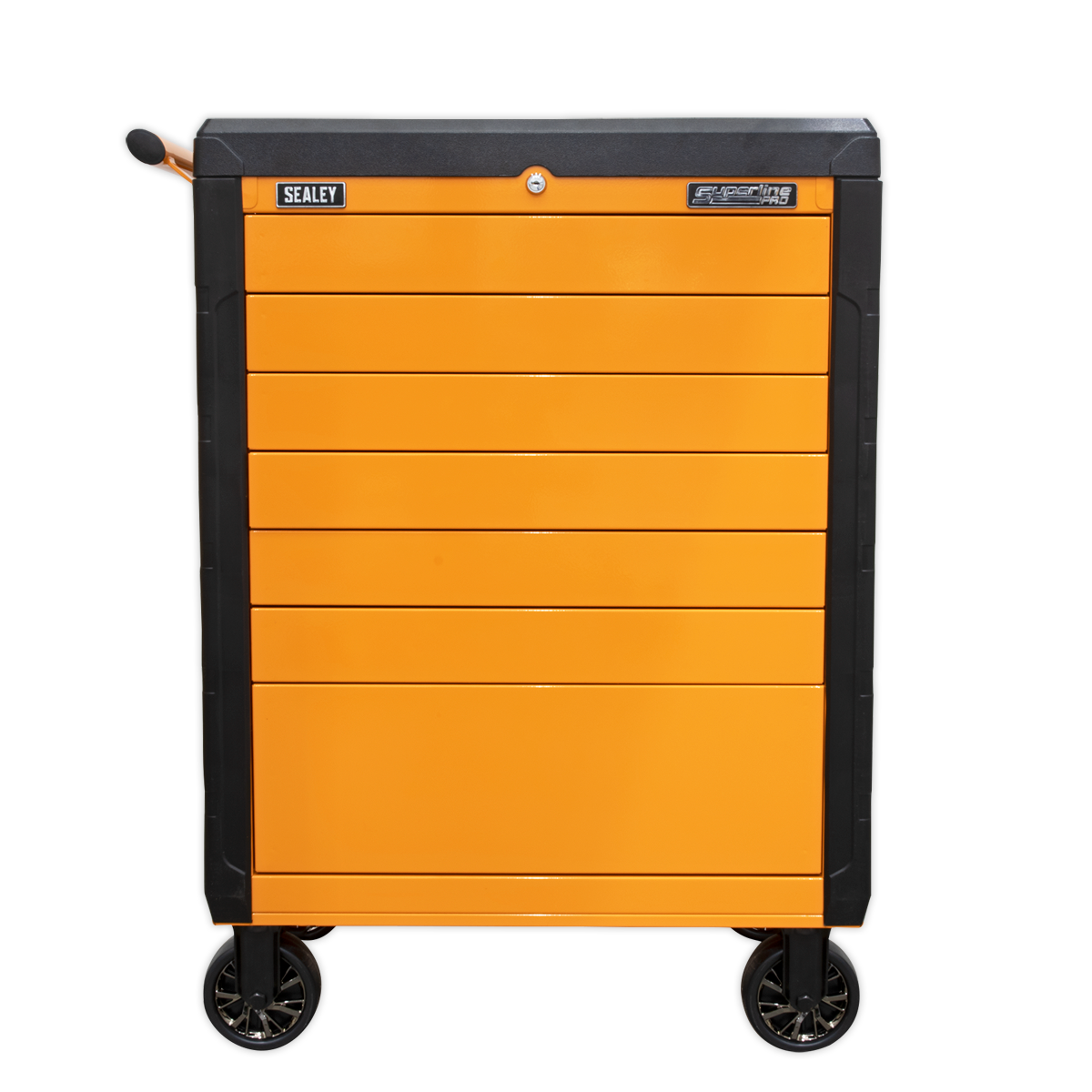 Sealey 7 Drawer Push-To-Open Rollcab Hi-Vis Orange APPD7O