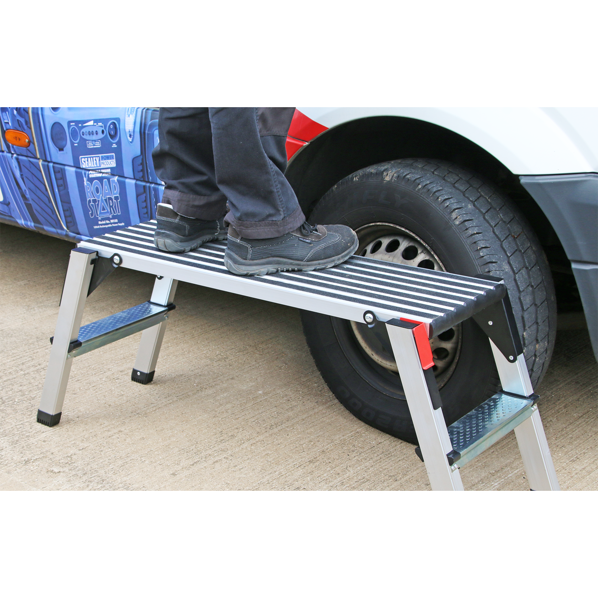Sealey 2-Tread Trade Aluminium Folding Platform EN 14183 APS2