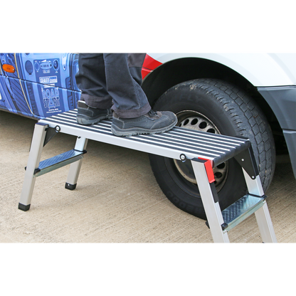 Sealey 2-Tread Trade Aluminium Folding Platform EN 14183 APS2