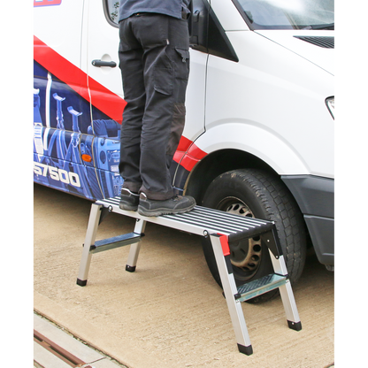 Sealey 2-Tread Trade Aluminium Folding Platform EN 14183 APS2
