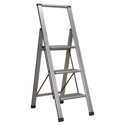 Sealey 3-Step Trade Aluminium Professional Folding Step Ladder 150kg Capacity APSL3