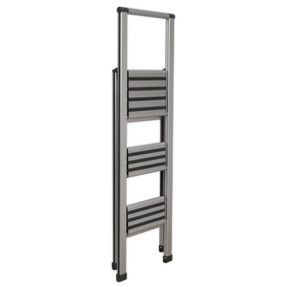 Sealey 3-Step Trade Aluminium Professional Folding Step Ladder 150kg Capacity APSL3
