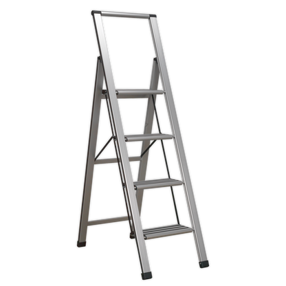 Sealey 4-Step Trade Aluminium Professional Folding Step Ladder 150kg Capacity APSL4