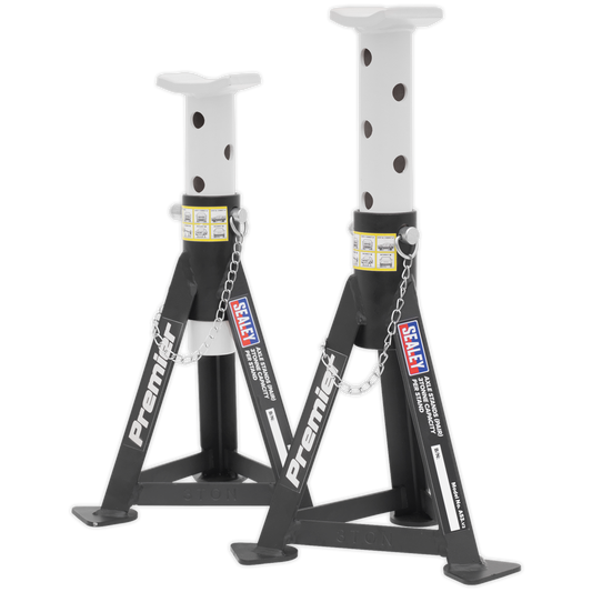 Sealey Axle Stands (Pair) 3tonne Capacity per Stand - White AS3