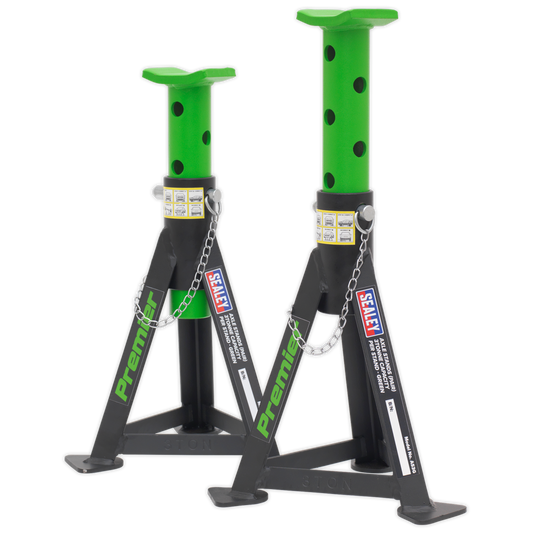Sealey Axle Stands (Pair) 3tonne Capacity per Stand - Green AS3G