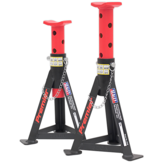 Sealey Axle Stands (Pair) 3tonne Capacity per Stand - Red AS3R