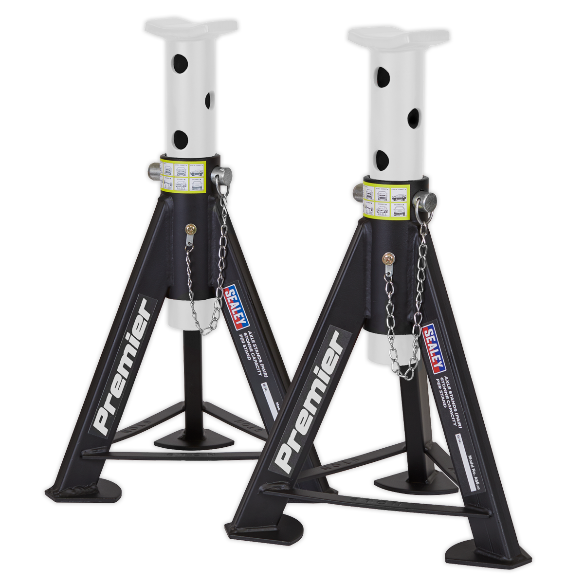 Sealey Axle Stands (Pair) 6tonne Capacity per Stand - White AS6