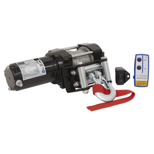 Sealey 12V ATV Winch 1000kg Line Pull ATV1000W