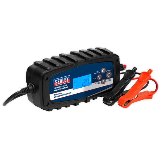 Sealey 4A 9-Cycle 6/12V Compact Smart Charger & Maintainer AUTOCHARGE400HF