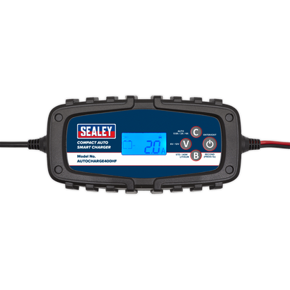 Sealey 4A 9-Cycle 6/12V Compact Smart Charger & Maintainer AUTOCHARGE400HF