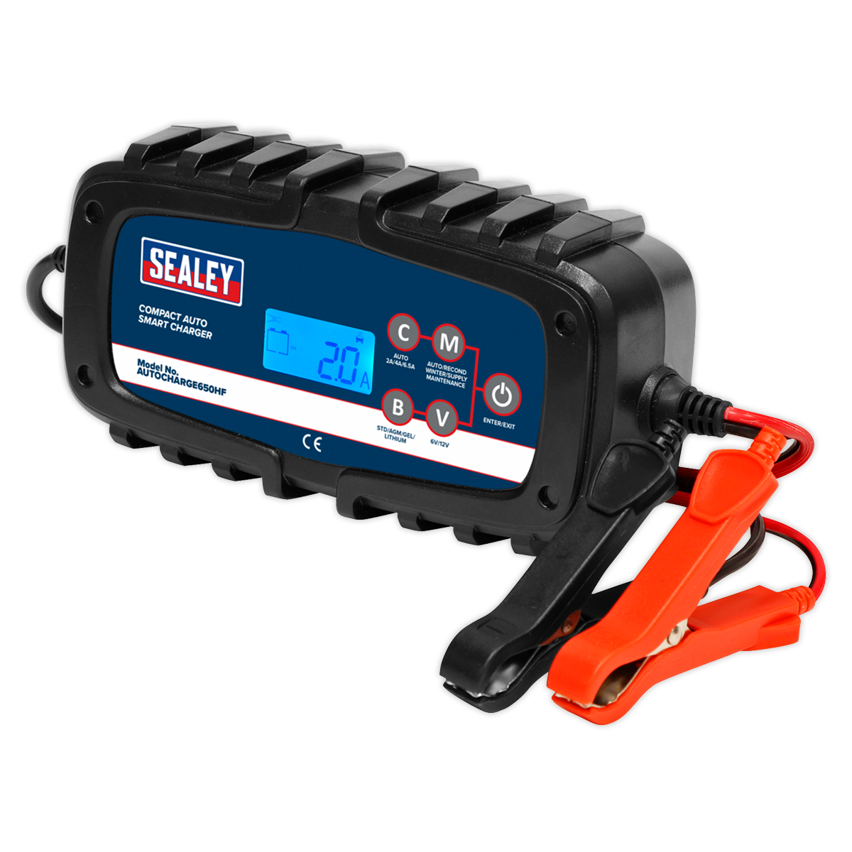 Sealey 6.5A 9-Cycle 6/12V Compact Smart Charger & Maintainer AUTOCHARGE650HF
