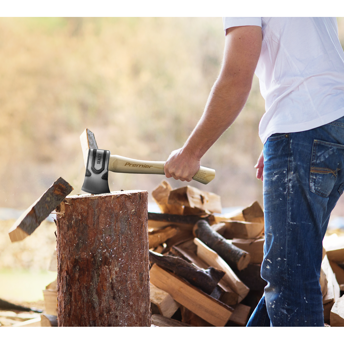Sealey 1.5lb Hand Axe with Hickory Shaft AXH98