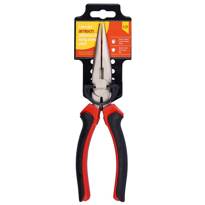 Amtech 8" Pro long nose pliers B0440