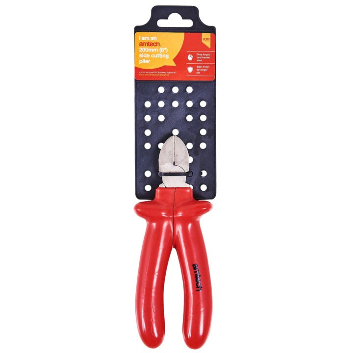 Amtech 8" Side cutter pliers with slip guard handles B0625