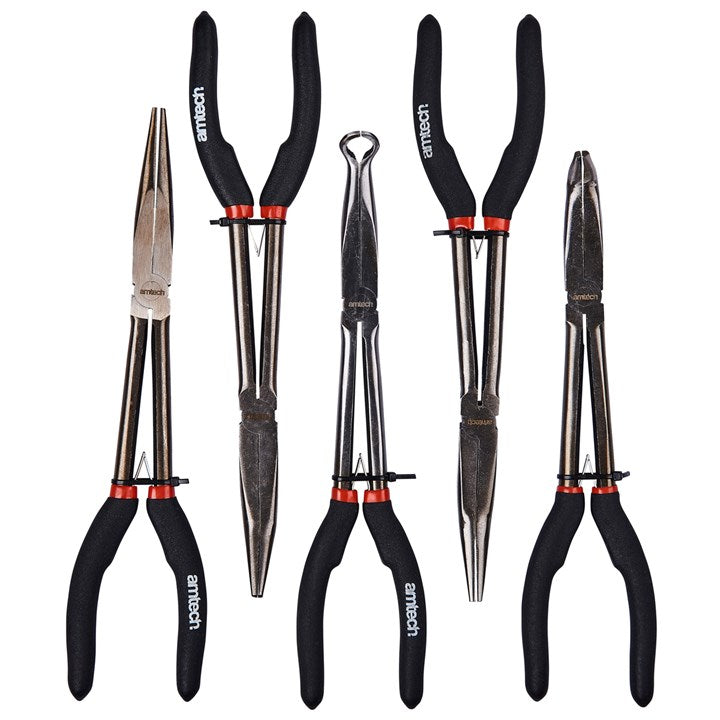 Amtech 5 Piece 280mm ( 11") Long reach plier set B0790