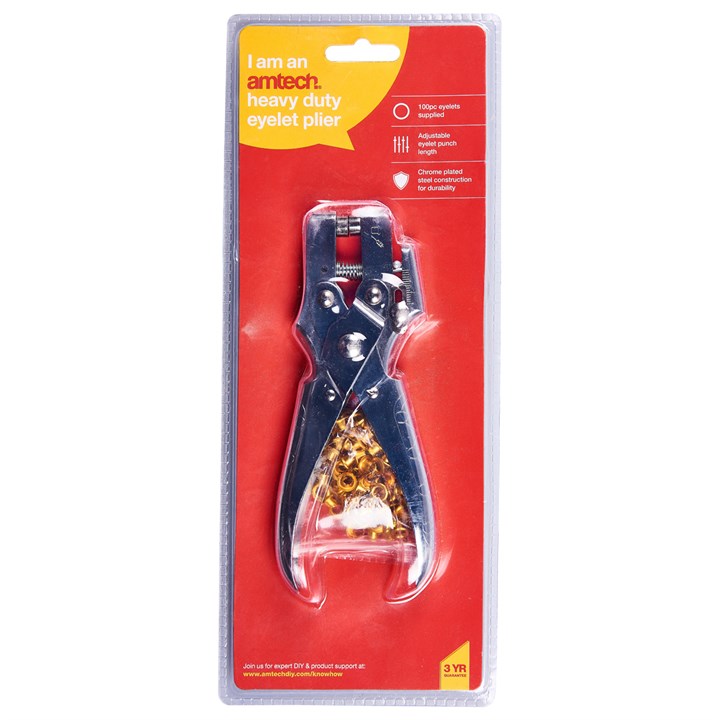 Amtech Heavy duty eyelet plier with 100 eyelets B2550