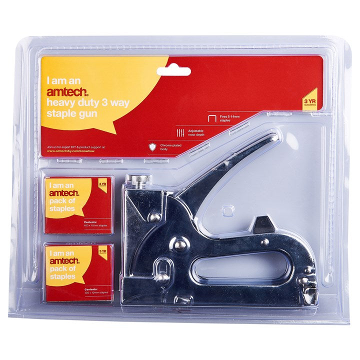 Amtech Heavy duty 3-way staple gun B3725