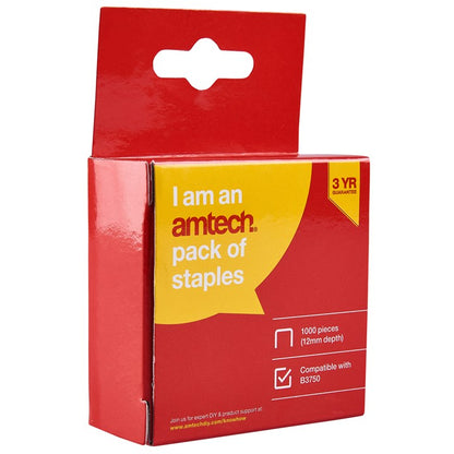 Amtech 12mm Staples (x 1000) B3752