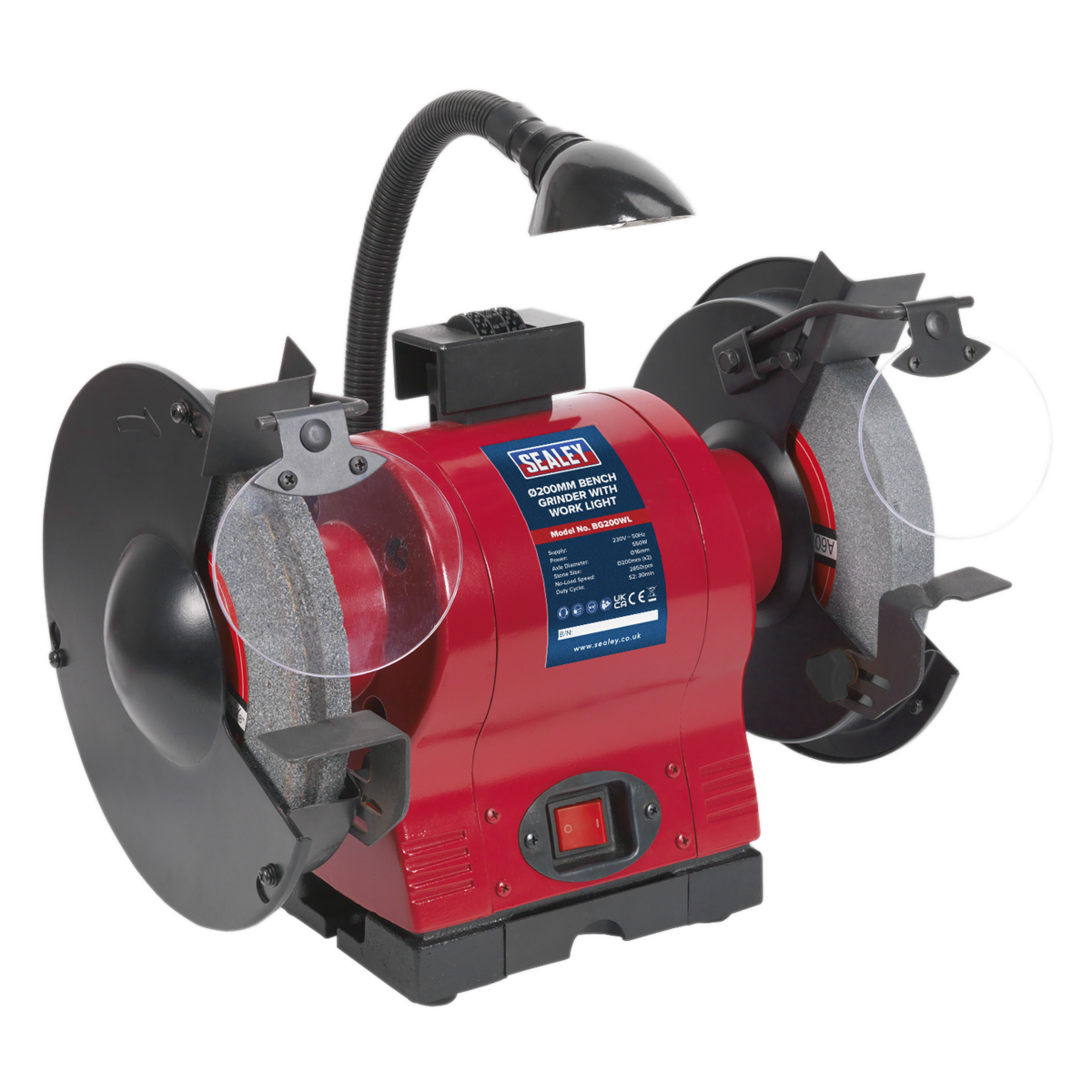 Sealey Ø200mm Bench Grinder with Work Light 550W/230V BG200WL