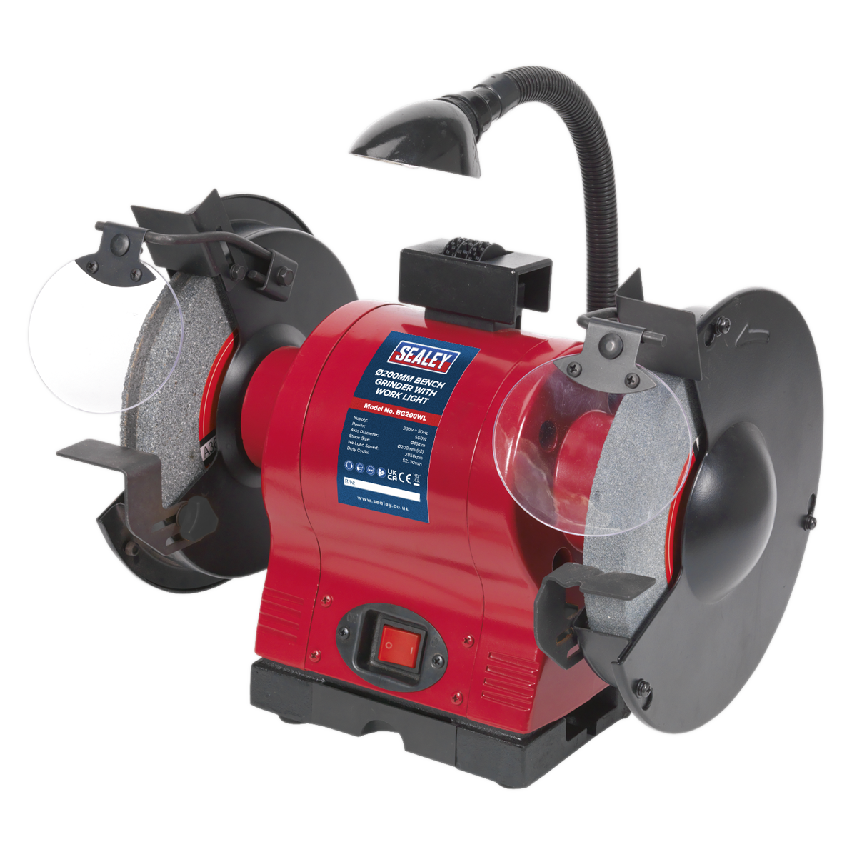 Sealey Ø200mm Bench Grinder with Work Light 550W/230V BG200WL